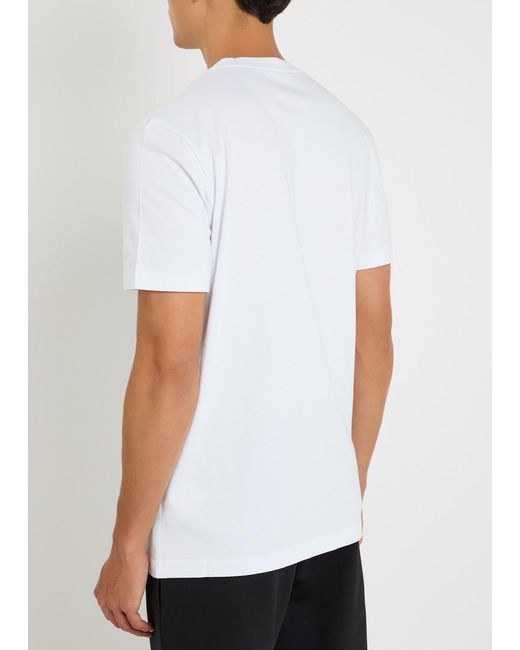 Moncler White Logo Badge Cotton T-Shirt for men