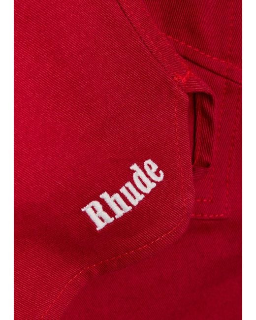 Rhude Classic Logo-Embroidered Cotton Shorts for men