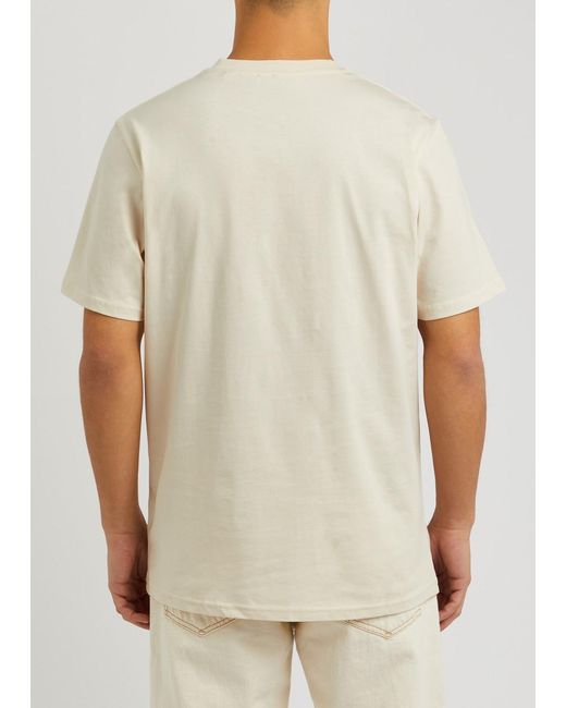 Les Deux White Script Logo Cotton T-shirt for men