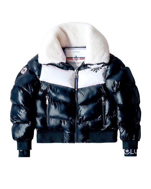 Malibu Ski Club Blue Apres Slick Bomber Jacket