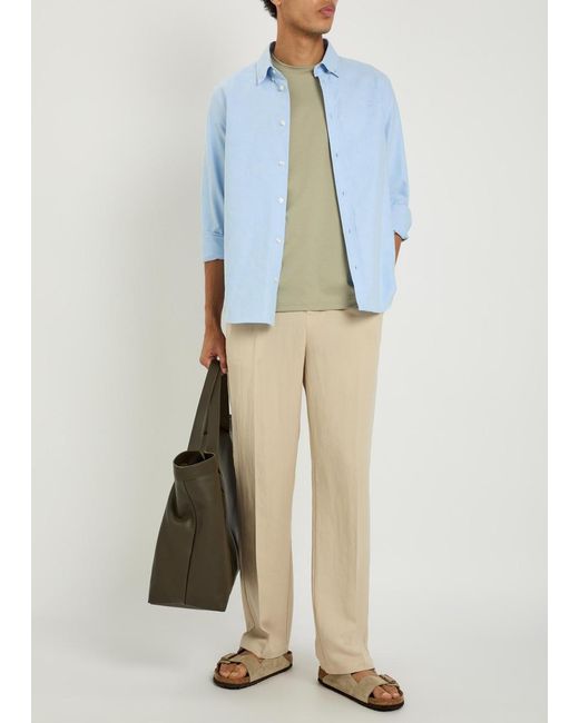 Raith Natural Helio Pleated Straight-Leg Woven Trousers for men