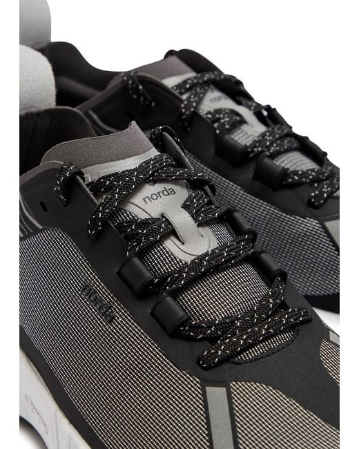 Norda Black 001 Cinder Mesh-Knit Sneakers for men
