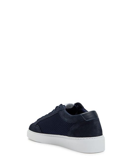 Cleens Blue Luxor Slim Panelled Mesh-Knit Sneakers for men