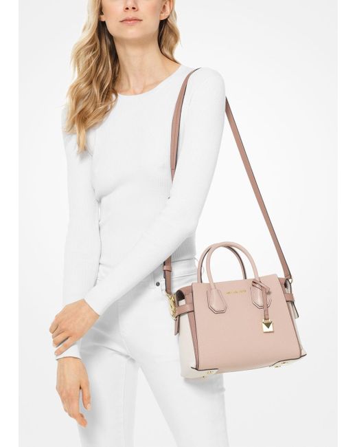 Michael Kors Medium Mercer Tri-Color Pebbled Leather Belted