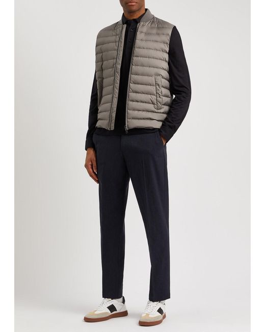 Herno Gray Quilted Shell And Knitted Gilet for men