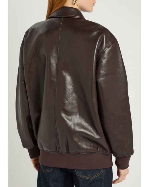 Anine Bing Brown Kelanie Leather-Blend Jacket