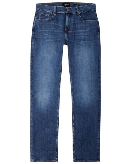 7 For All Mankind Blue Standard Earthkind Straight-leg Jeans for men