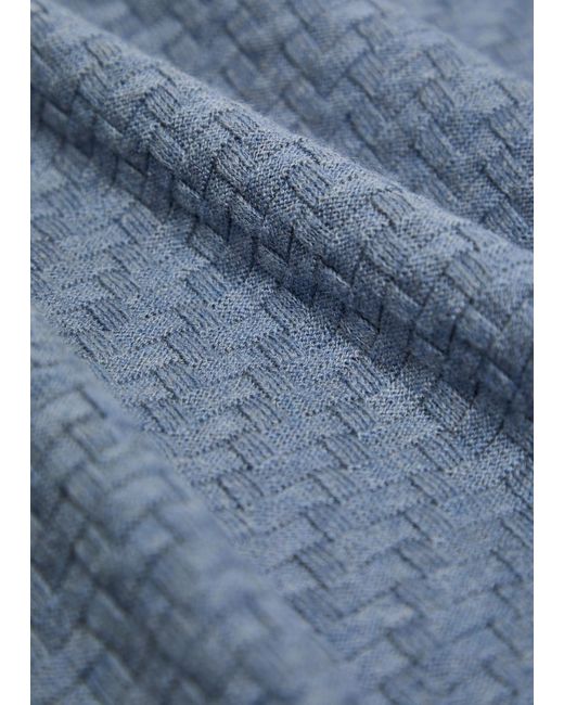 PAIGE Blue Kiko Cotton-Blend Polo Shirt for men