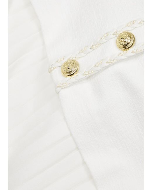 Rebecca Vallance White Clarisse Bouclé Cotton-Blend Mini Dress