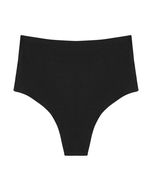 Chantelle Black Soft Stretch Nude High-Waist Thong