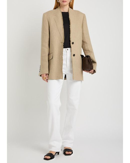 Totême Natural Frayed Linen Jacket
