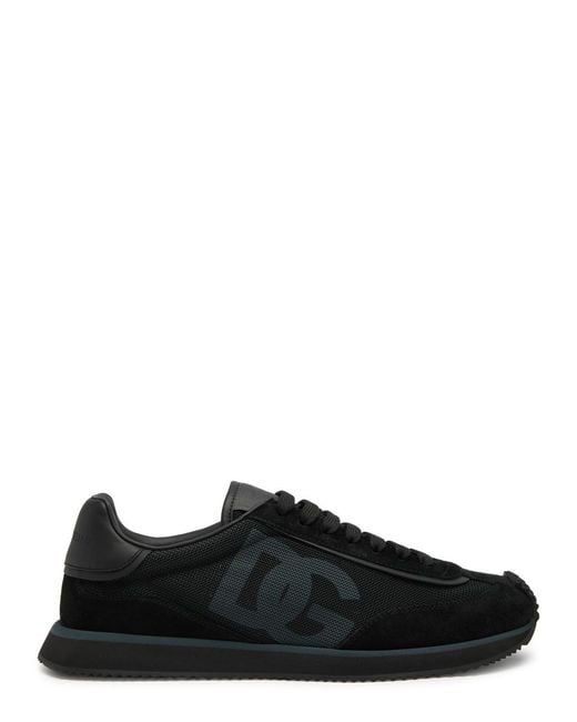 Dolce & Gabbana Black Runner Panelled Mesh Sneakers for men