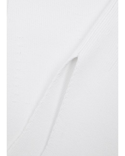 Khaite White Evelyn Stretch-knit Top