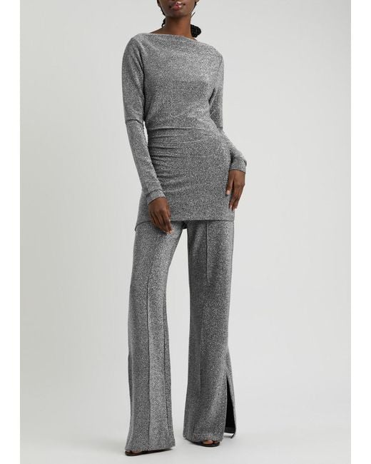 Day Birger et Mikkelsen Gray Wagner Straight-Leg Metallic Lamé Trousers