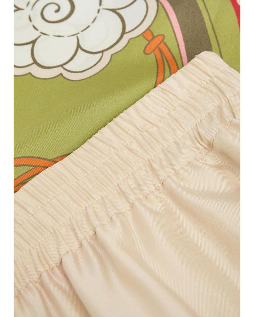 LaDoubleJ Multicolor Printed Wide-Leg Silk Trousers