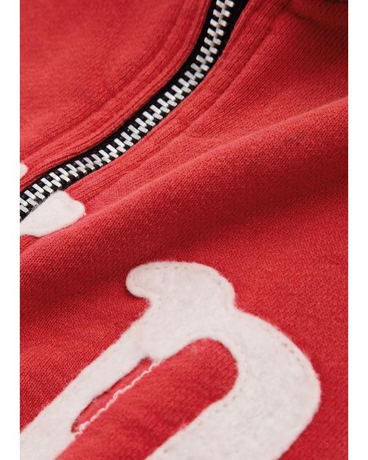 SAINT Mxxxxxx Red Saint Logo Half-Zip Cotton Sweatshirt for men