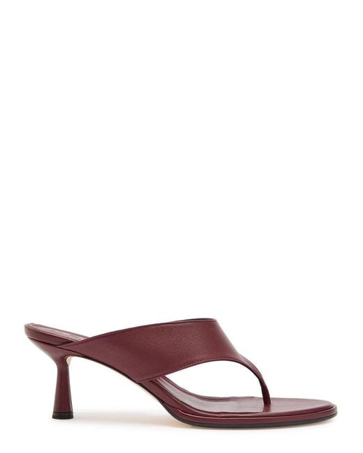 Aeyde Brown Olenna 65 Leather Thong Sandals
