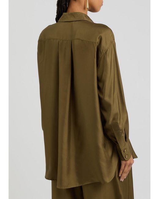 Zimmermann Green Crush Silk-Twill Shirt