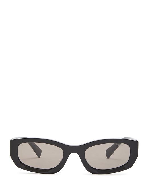 Miu Miu Black Glimpse Rectangle-Frame Sunglasses