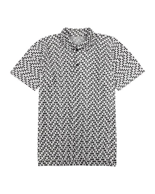 Homme Plissé Issey Miyake Gray Cedar Printed Pleated Jersey Polo Shirt for men