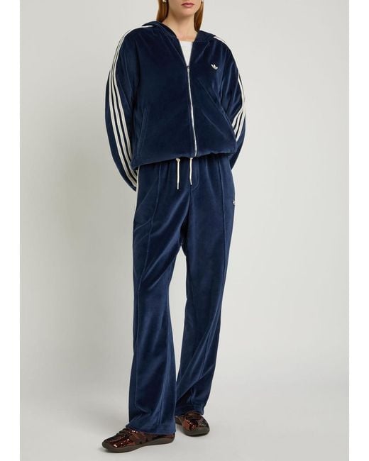Wales Bonner Blue Adidas X Straight-Leg Velour Track Pants