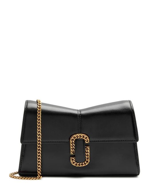 Marc Jacobs Black The St Marc Leather Wallet-on-chain