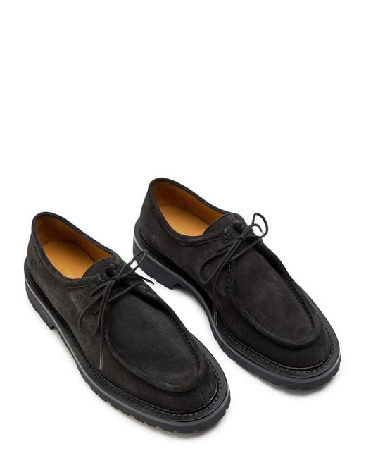 LEGRES Black Suede Derby Shoes