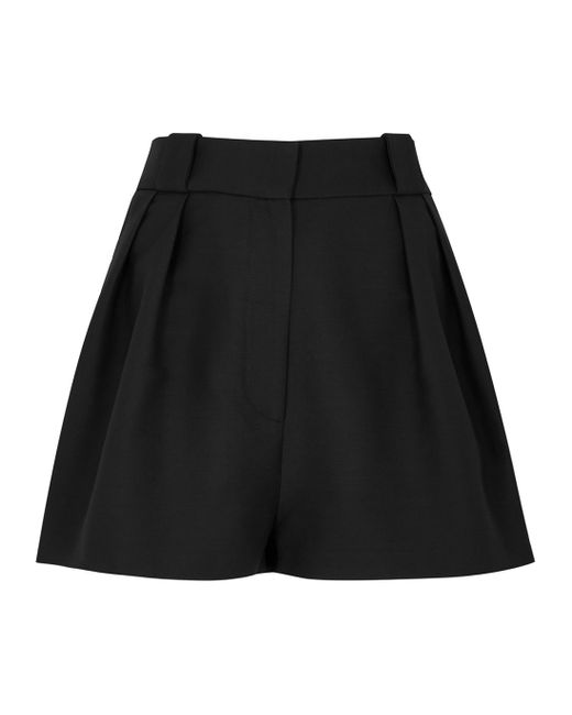 Khaite Synthetic Rio Black Pleated Shorts | Lyst