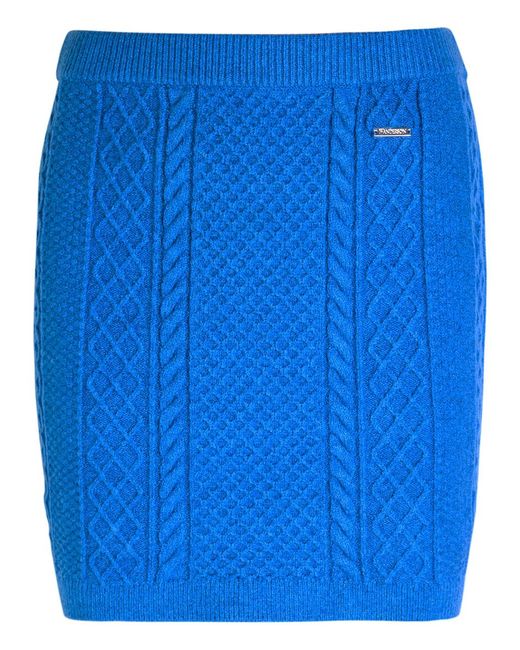 J.W. Anderson Blue Cable-Knit Mini Skirt