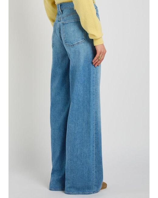 Citizens of Humanity Blue Lyra Long Wide-Leg Jeans