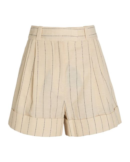 Rag & Bone Natural Neila Pinstriped Woven Shorts