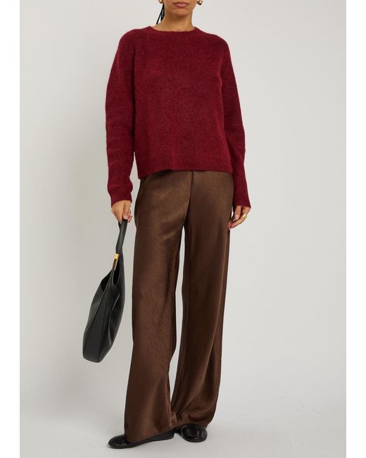 Vince Red Brushed Alpaca-Blend Jumper