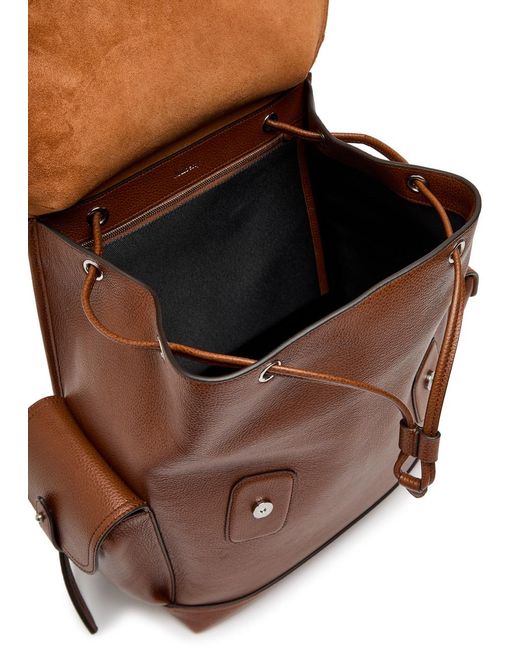 Mulberry Brown Heritage Pebbled Leather Backpack