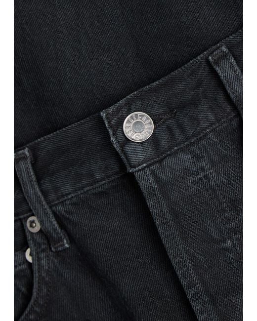 Agolde Black 90S Pinch Waist Straight-Leg Denim Jeans