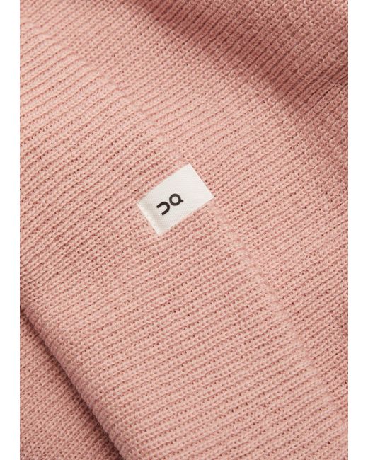 On Shoes Pink On Ribbed Wool Beanie