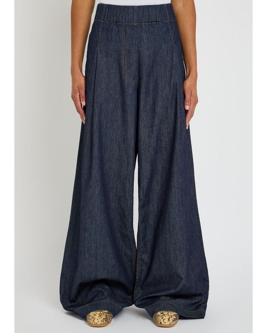 Dries Van Noten Blue Pila Wide-Leg Denim Trousers