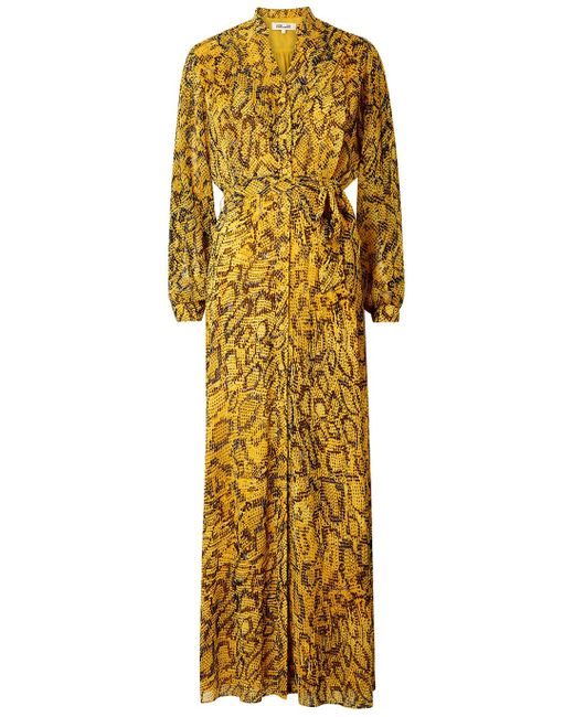 Diane von Furstenberg Synthetic Carter Yellow Printed Crepe Maxi Dress ...