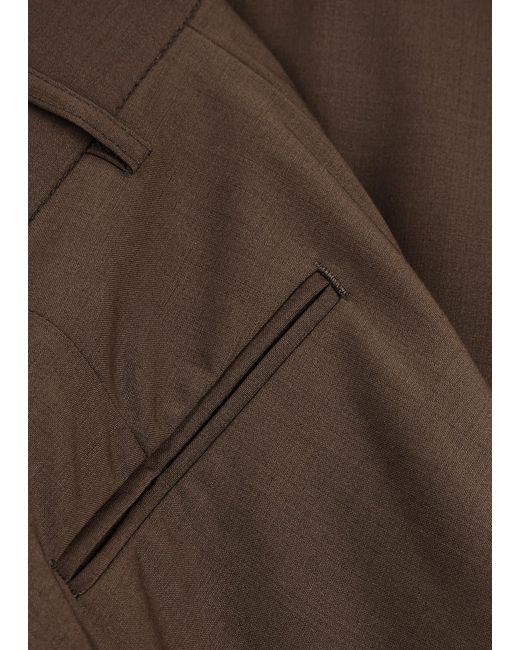 Matteau Brown Wide-leg Wool-blend Trousers