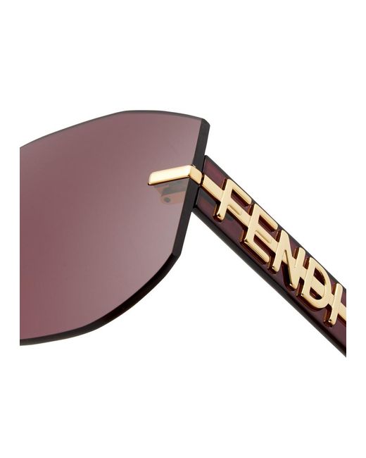 Fendi Metallic Graphy Rimless Sunglasses