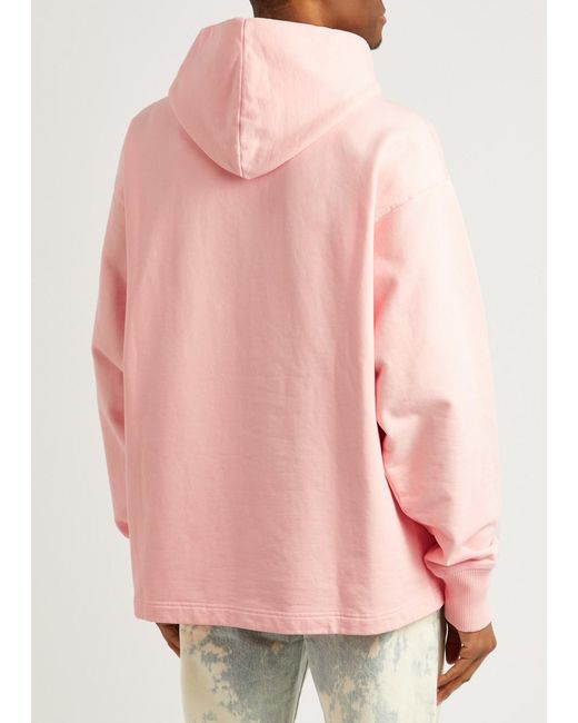 Acne Pink Franklin Hooded Cotton Sweatshirt for men