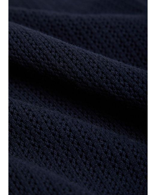 CHE Blue Quinn Open-Knit Polo Shirt for men
