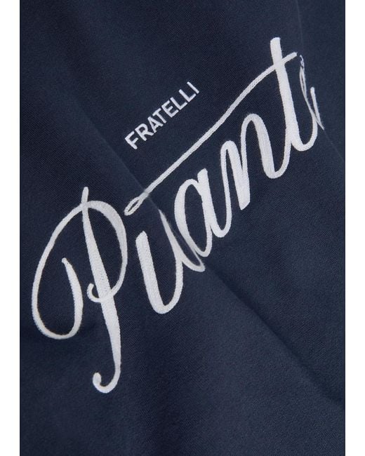 Picante Blue Tailor Embroidered Hooded Cotton Sweatshirt for men