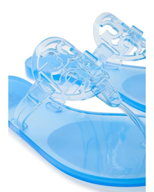 Tory Burch Blue Miller Logo Jelly Sandals