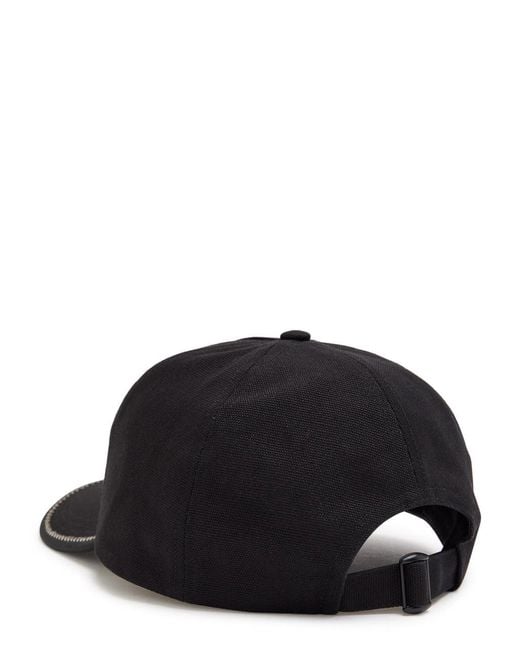 Moncler Black Logo-Appliquéd Canvas Cap for men