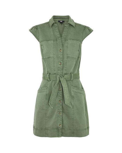 PAIGE Green Jaxsyn Stretch-denim Mini Dress