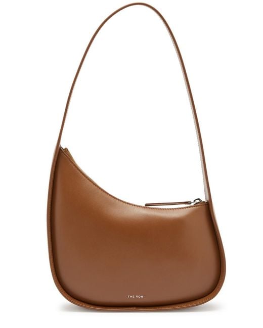 The Row Brown Half Moon Leather Shoulder Bag