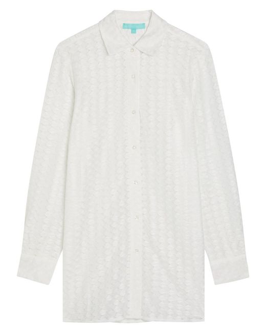 Melissa Odabash White Daria Lace Cover-Up Shirt