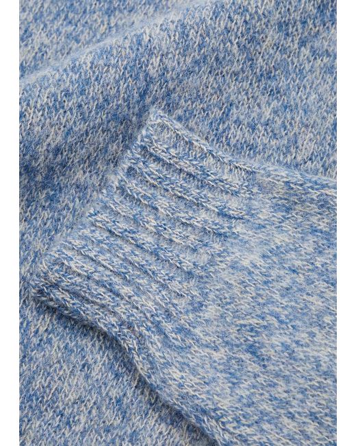 Loewe Blue Brushed Wool Jumper for men