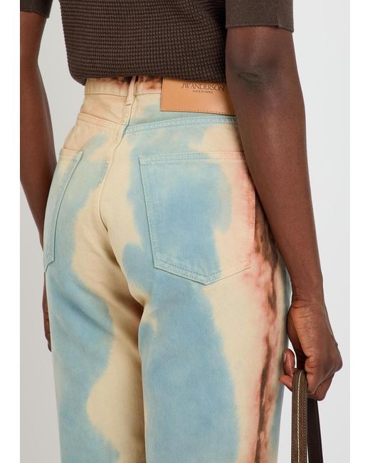 J.W. Anderson Blue Printed Straight-Leg Jeans