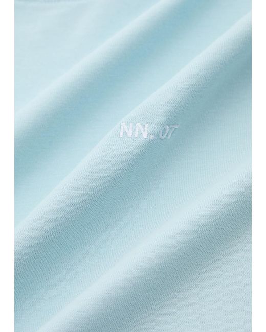 NN07 Blue Adam Logo Cotton T-Shirt for men